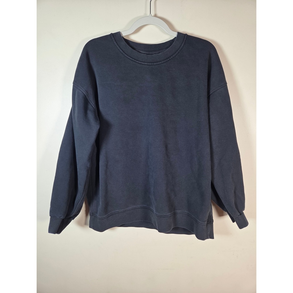 Lululemon Perfectly Oversized Crewneck Women XL Black Faded Pullover Loungewear